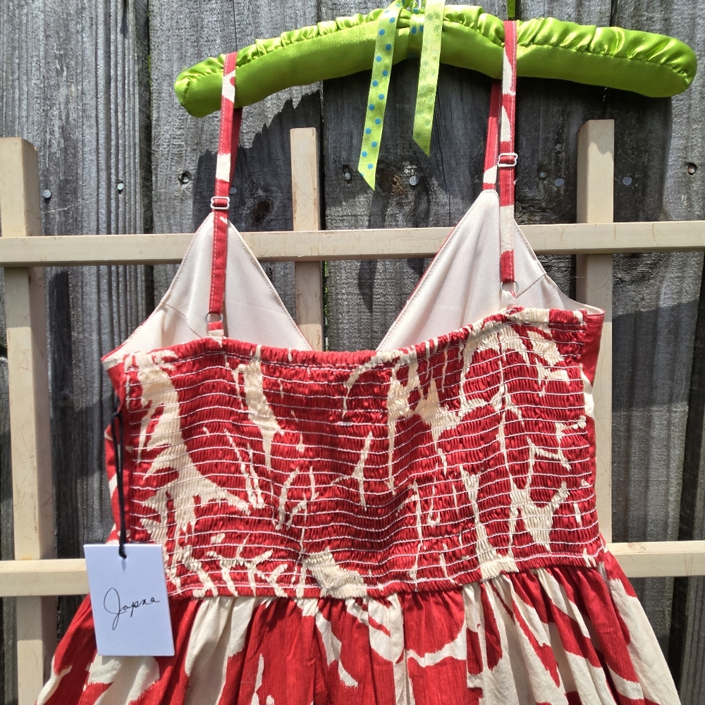 Red and white Print Cotton Strappy Dress Fit And Flare M - Picture 8 of 11